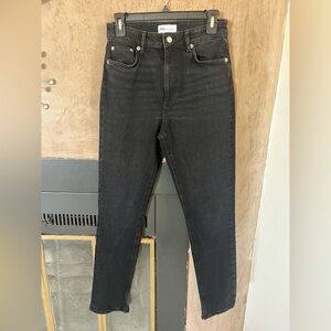 ZARA High Rise Black Slim Jeans with Slits – Size 6
